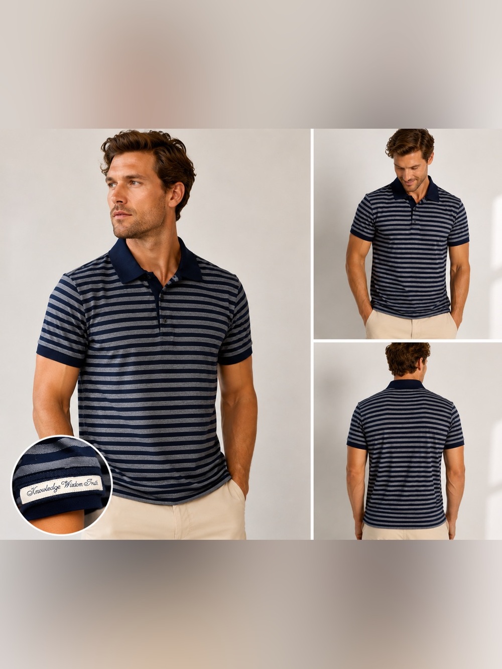 Robert Graham Douglas Classic Fit Blue Navy Striped Polo Shirt Men’s X-Small
